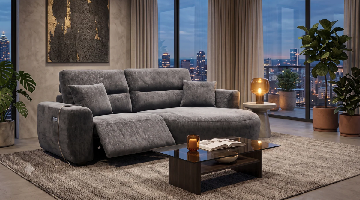 Denver Electric Recliner Chaise Sofa — Left or Right Hand