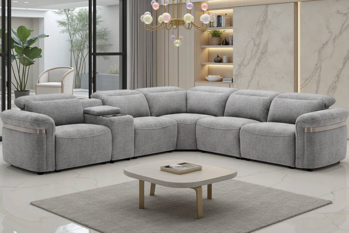 Bicester Electric Recliner Corner Sofa with LED & Wireless Charging
