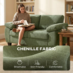 Marlow 2 Seater Chenille Sofa in Forest Green
