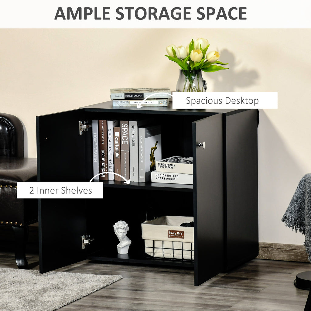 Ridley Two-Shelf Storage Cabinet in Black