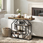 Foundry 4-Tier Console Table in Rustic Oak