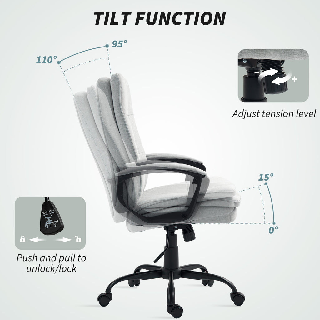 Whitfield Padded Office Chair in Dove Grey
