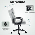 Whitfield Padded Office Chair in Dove Grey