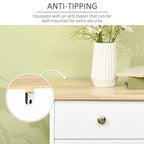 Kingsley Sideboard with Rubberwood Top in White