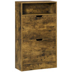 Whitby Slim Shoe Cabinet in Rustic Oak