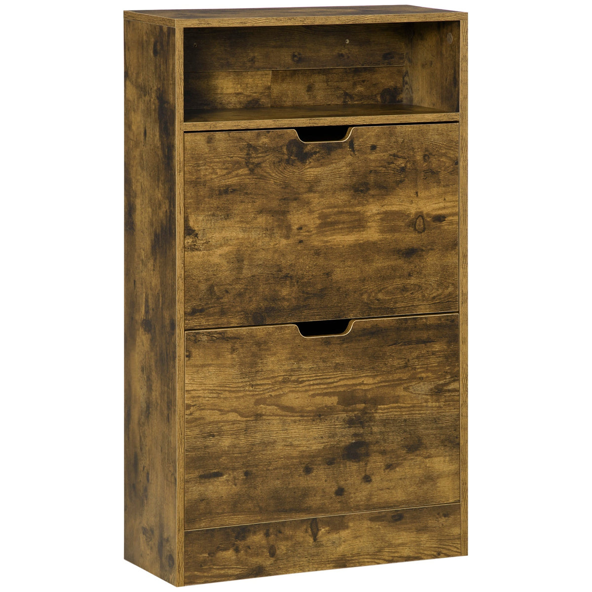 Whitby Slim Shoe Cabinet in Rustic Oak