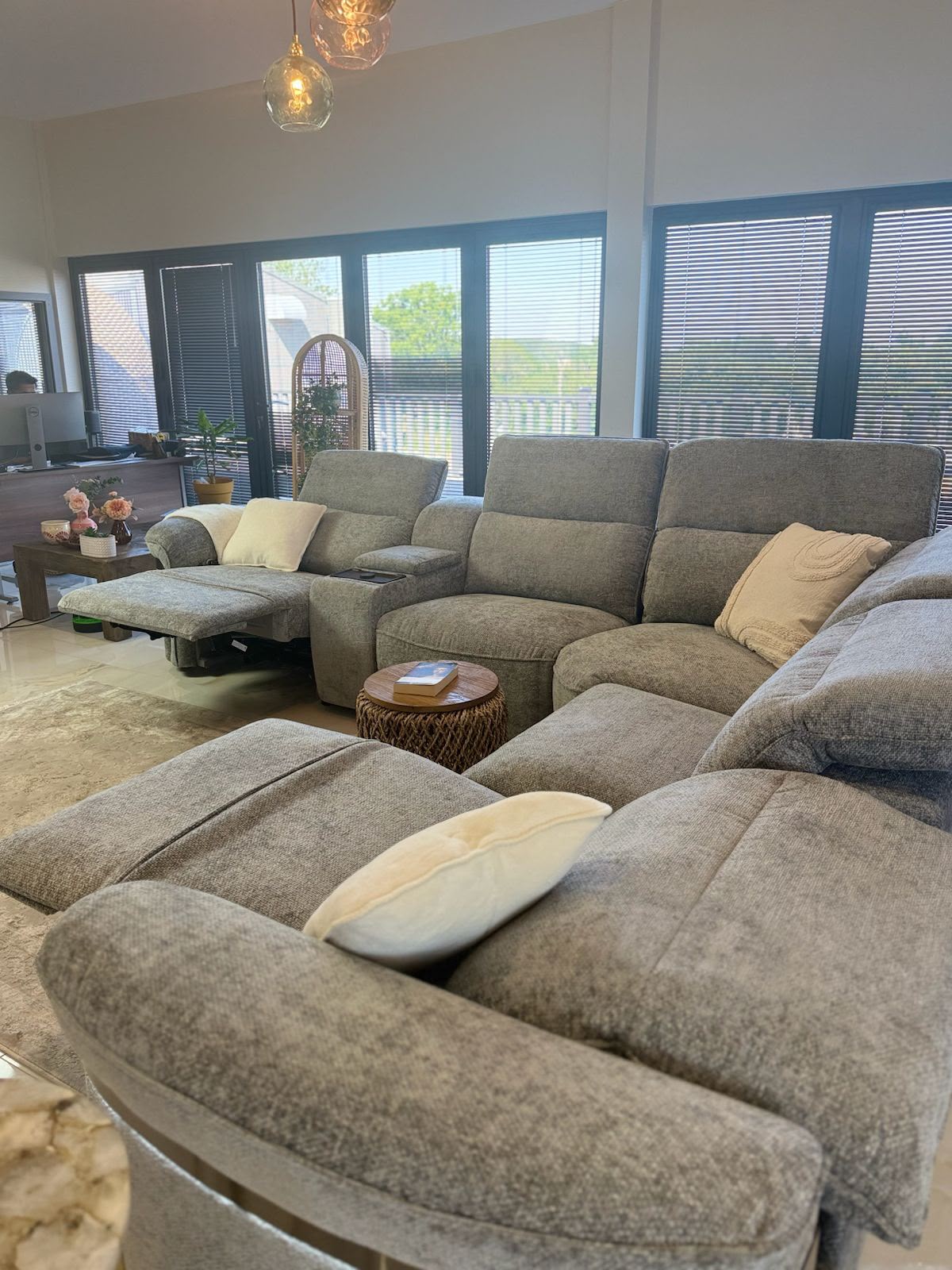 Bicester Electric Recliner Corner Sofa with LED & Wireless Charging
