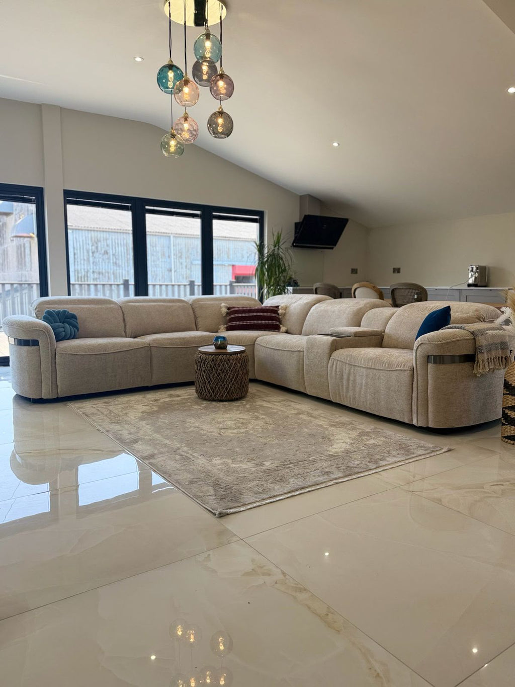 Bicester Electric Recliner Corner Sofa with LED & Wireless Charging