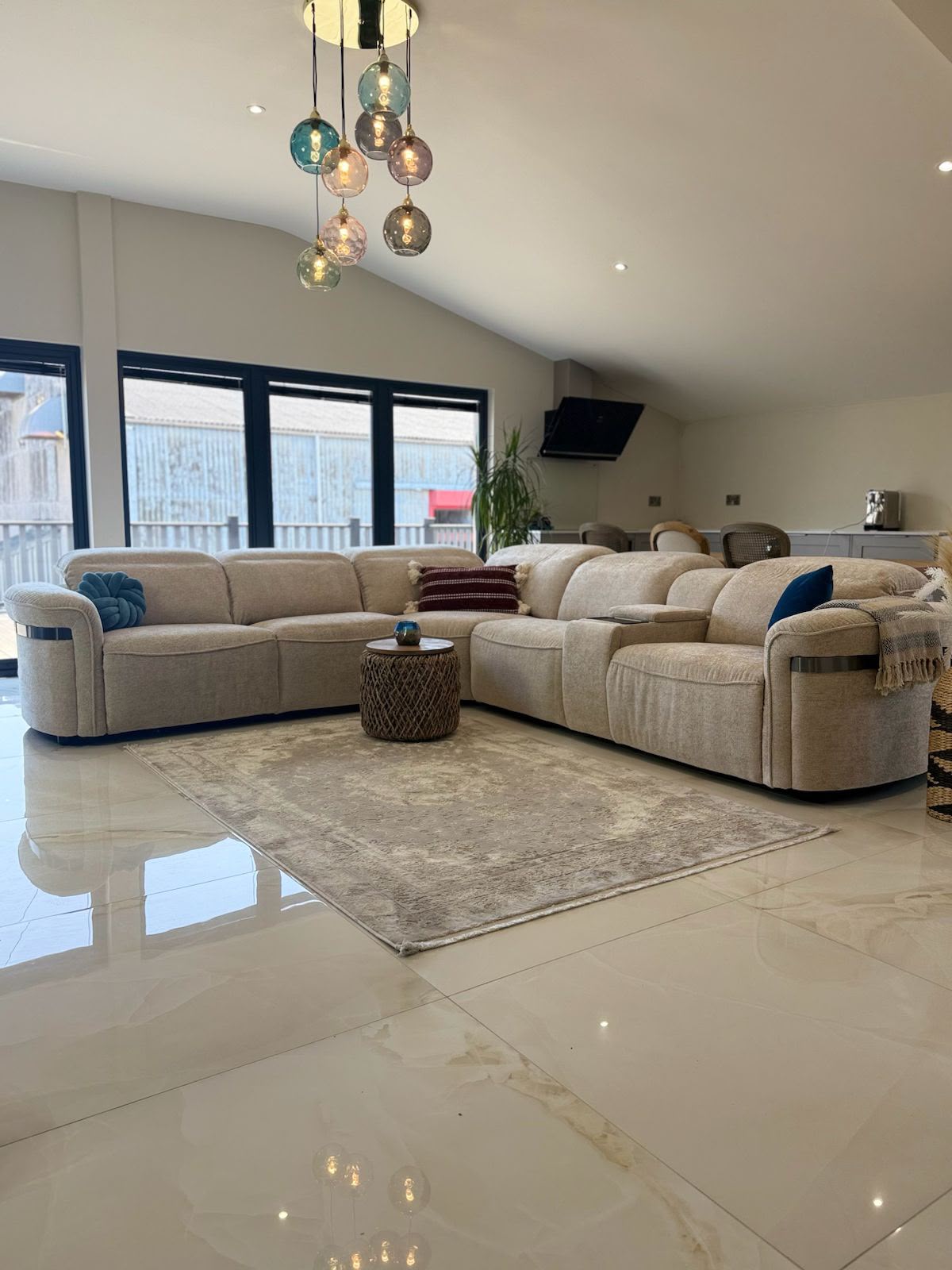 Bicester Electric Recliner Corner Sofa with LED & Wireless Charging