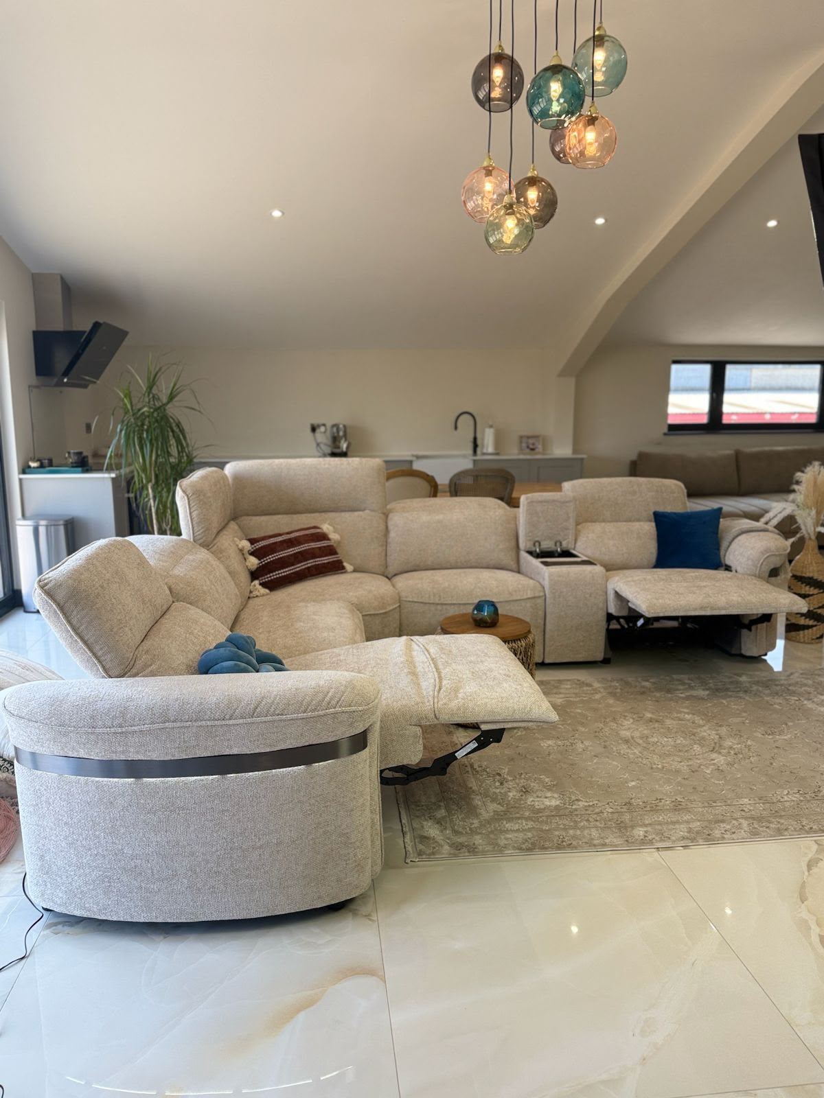 Bicester Electric Recliner Corner Sofa with LED & Wireless Charging