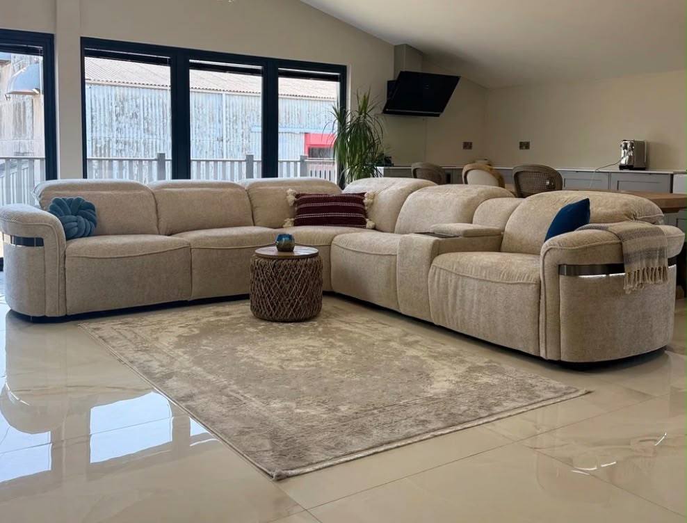 Bicester Electric Recliner Corner Sofa with LED & Wireless Charging