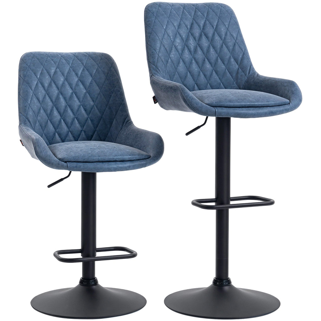 Sinclair Retro Bar Stools in Ink Blue — Set of 2