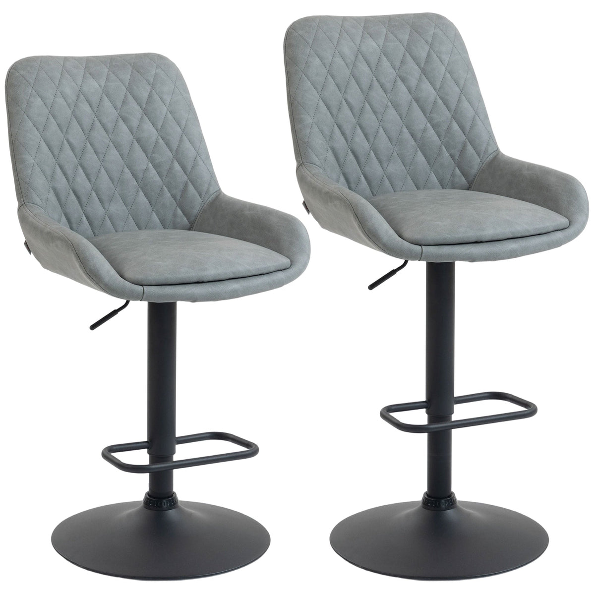 Sinclair Retro Bar Stools in Dove Grey — Set of 2