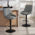 Sinclair Retro Bar Stools in Dove Grey — Set of 2