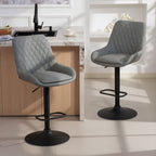 Sinclair Retro Bar Stools in Dove Grey — Set of 2