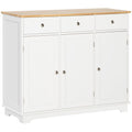 Kingsley Sideboard with Rubberwood Top in White
