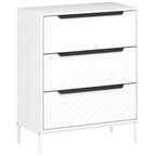 Linden 3-Drawer Fabric Chest in White