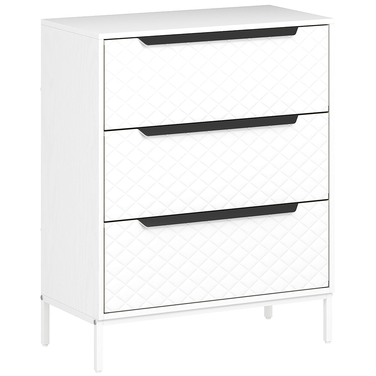 Linden 3-Drawer Fabric Chest in White