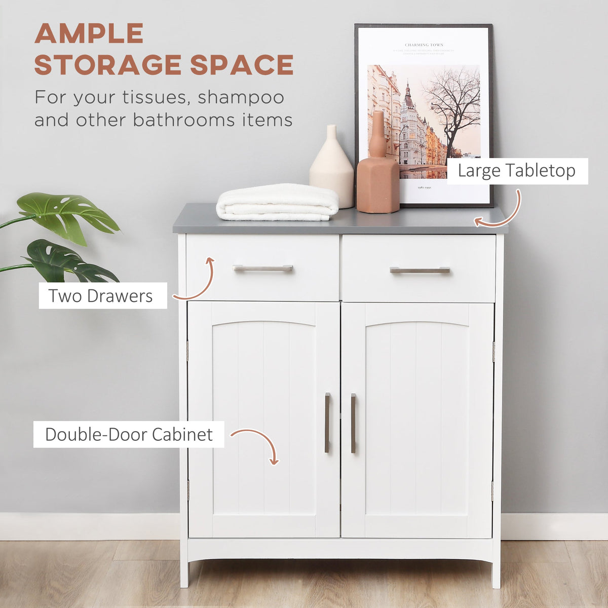 Tenby Freestanding Bathroom Cupboard in White