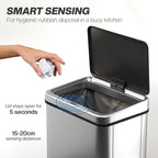 Aurora 40L Touchless Sensor Bin in Brushed Steel