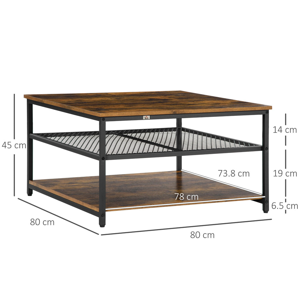 Foundry 3-Tier Coffee Table in Rustic Oak