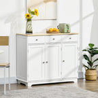 Kingsley Sideboard with Rubberwood Top in White