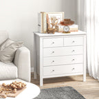 Sutton Wide 5-Drawer Chest in White