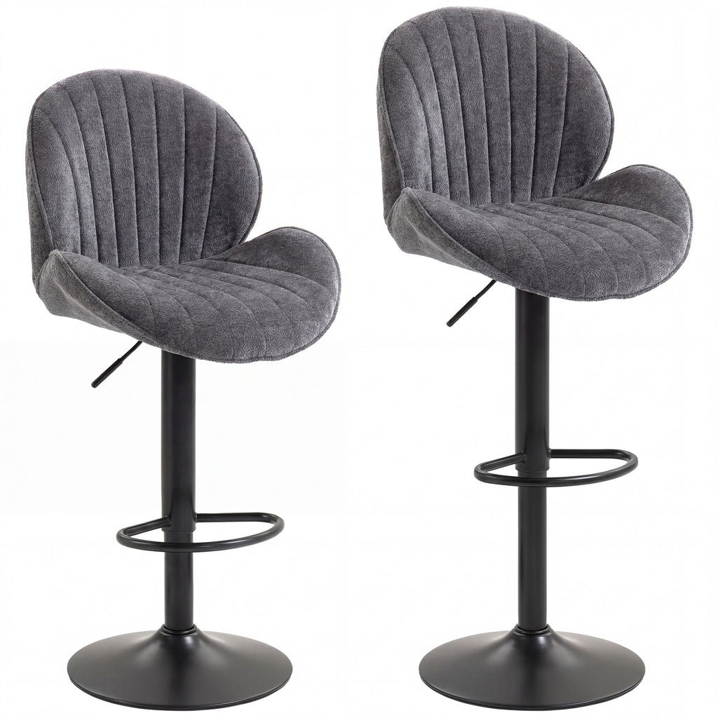 Kendal Swivel Bar Stools in Dove Grey — Set of 2