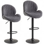 Kendal Swivel Bar Stools in Dove Grey — Set of 2