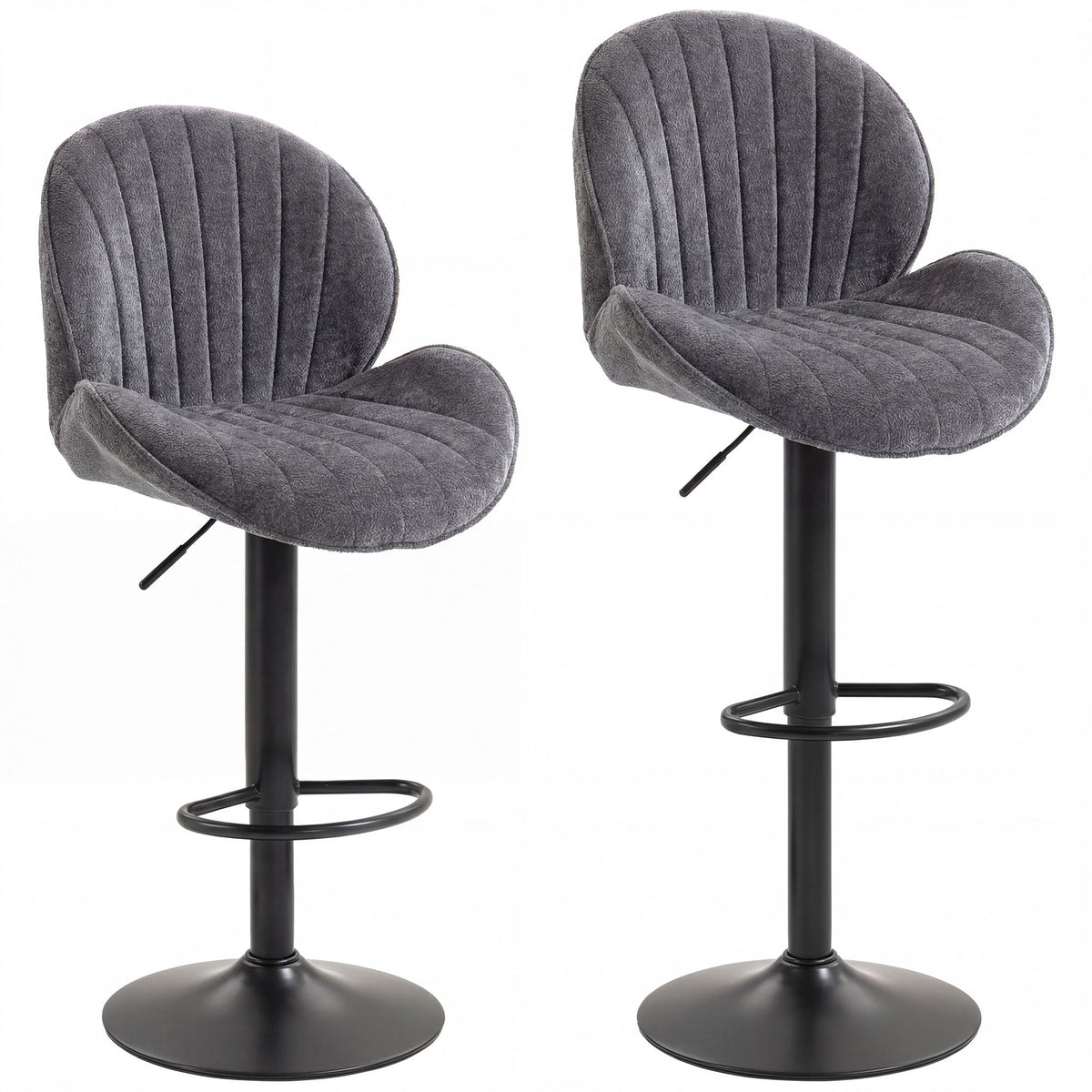 Kendal Swivel Bar Stools in Dove Grey — Set of 2