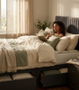 Knight Sleep Emily Charcoal Plush 4FT6 Bed Set With Mattress, 2 Drawers Same Side & 24"Headboard - Double