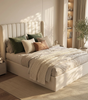 Maddison Cream Velvet Ottoman Storage Bed Double 4FT 6