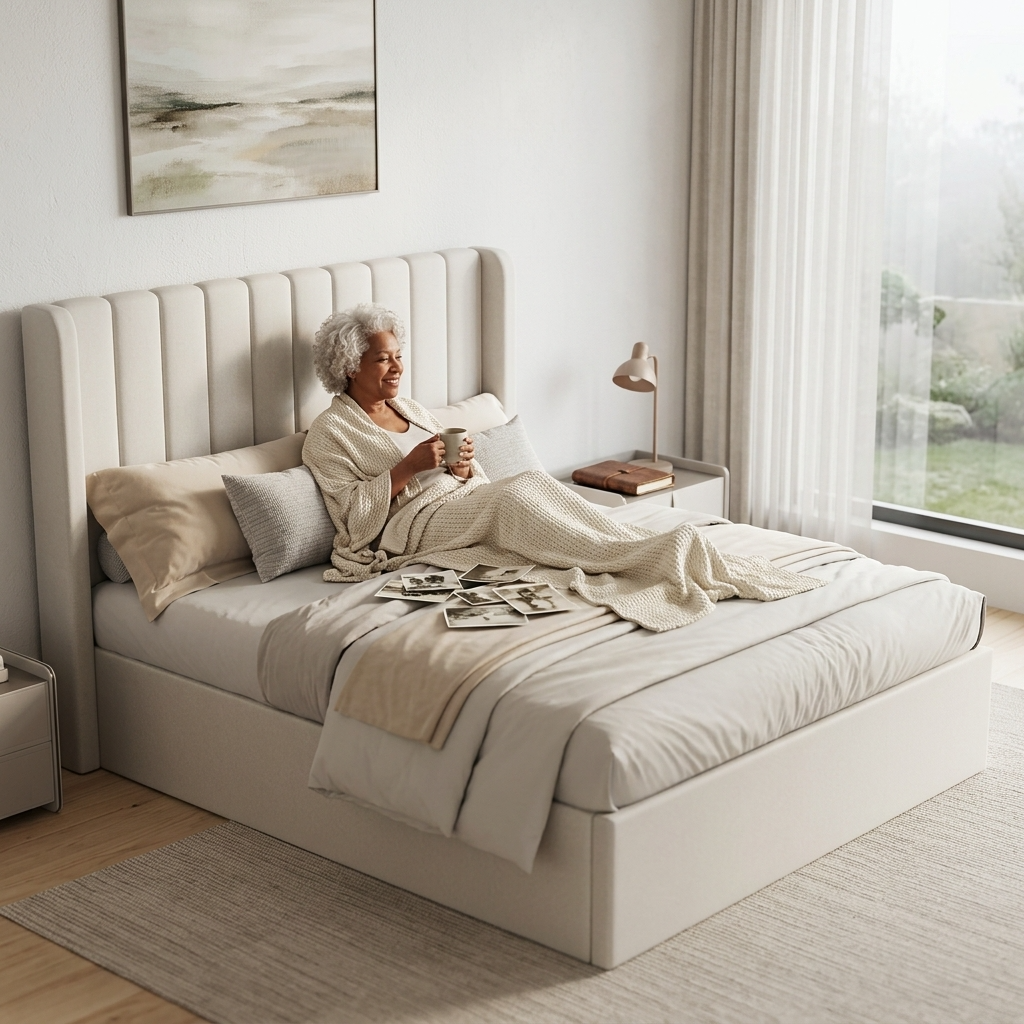 Maddison Cream Velvet Ottoman Storage Bed Double 4FT 6