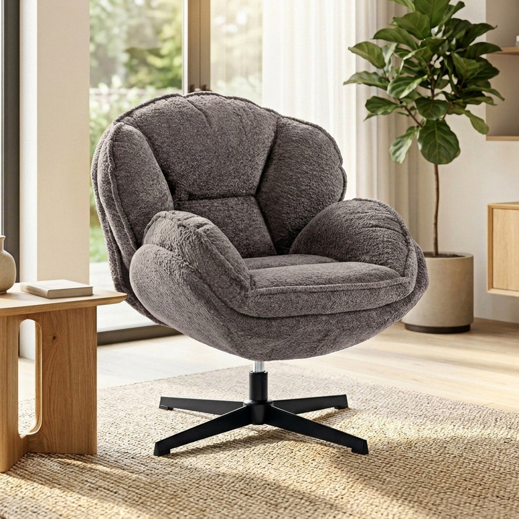 Clifton Velvet Swivel Wingback Chair in Dove Grey