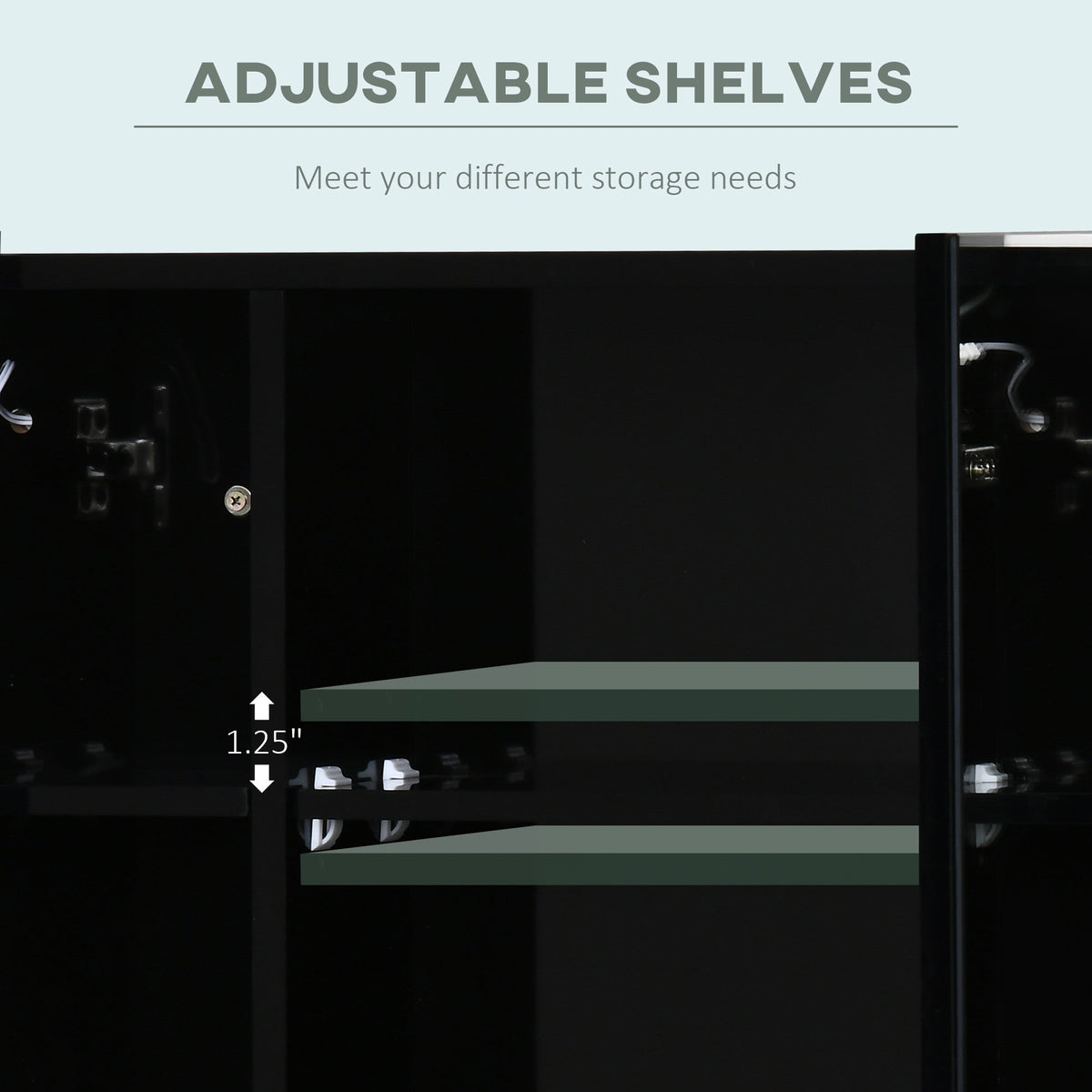 Lumen LED Mirrored Bathroom Cabinet with USB — Black