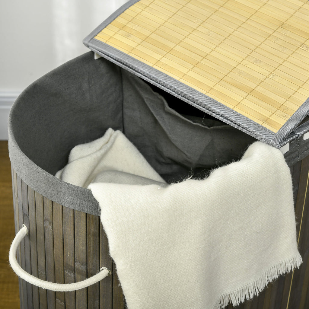 Ashwell 100L Bamboo Laundry Basket in Grey