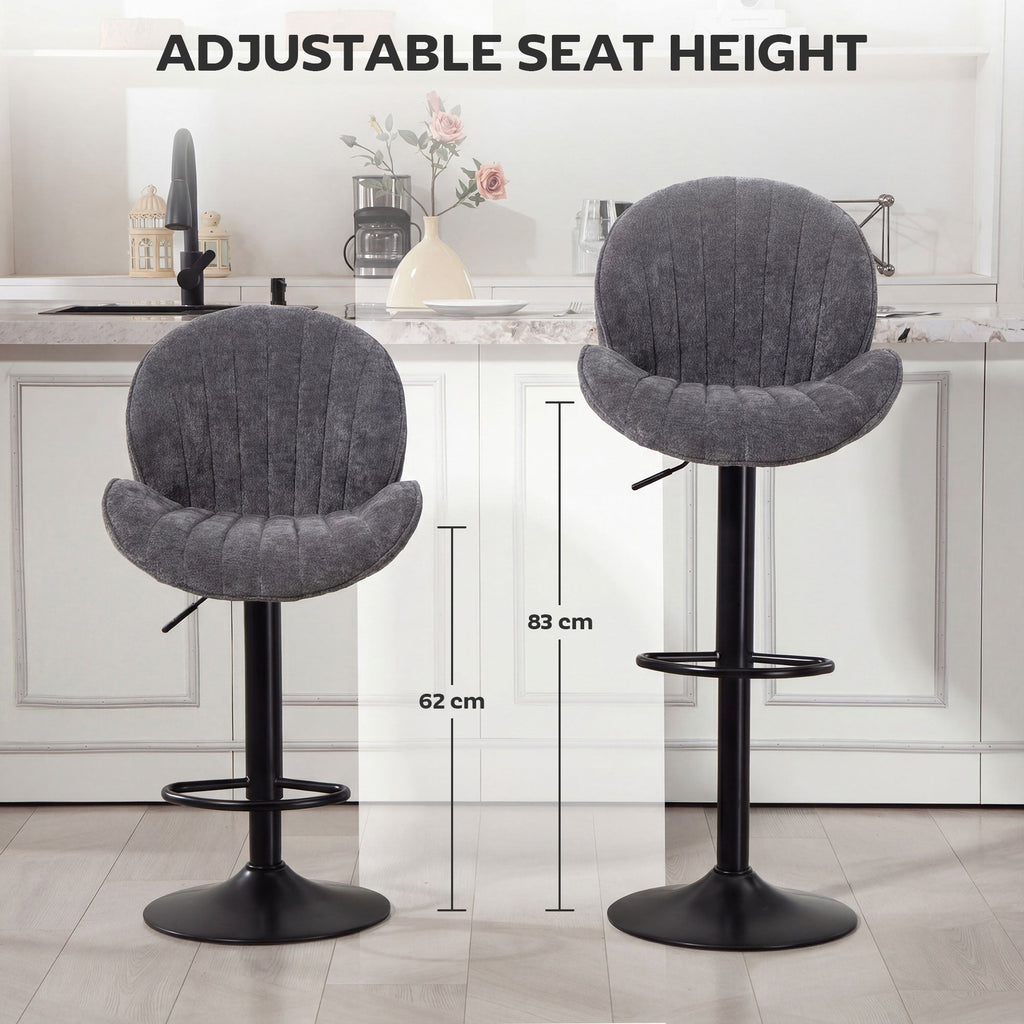 Kendal Swivel Bar Stools in Dove Grey — Set of 2