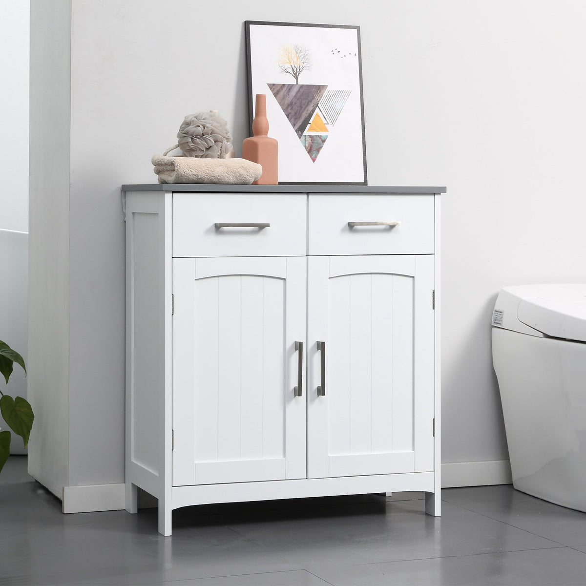 Tenby Freestanding Bathroom Cupboard in White