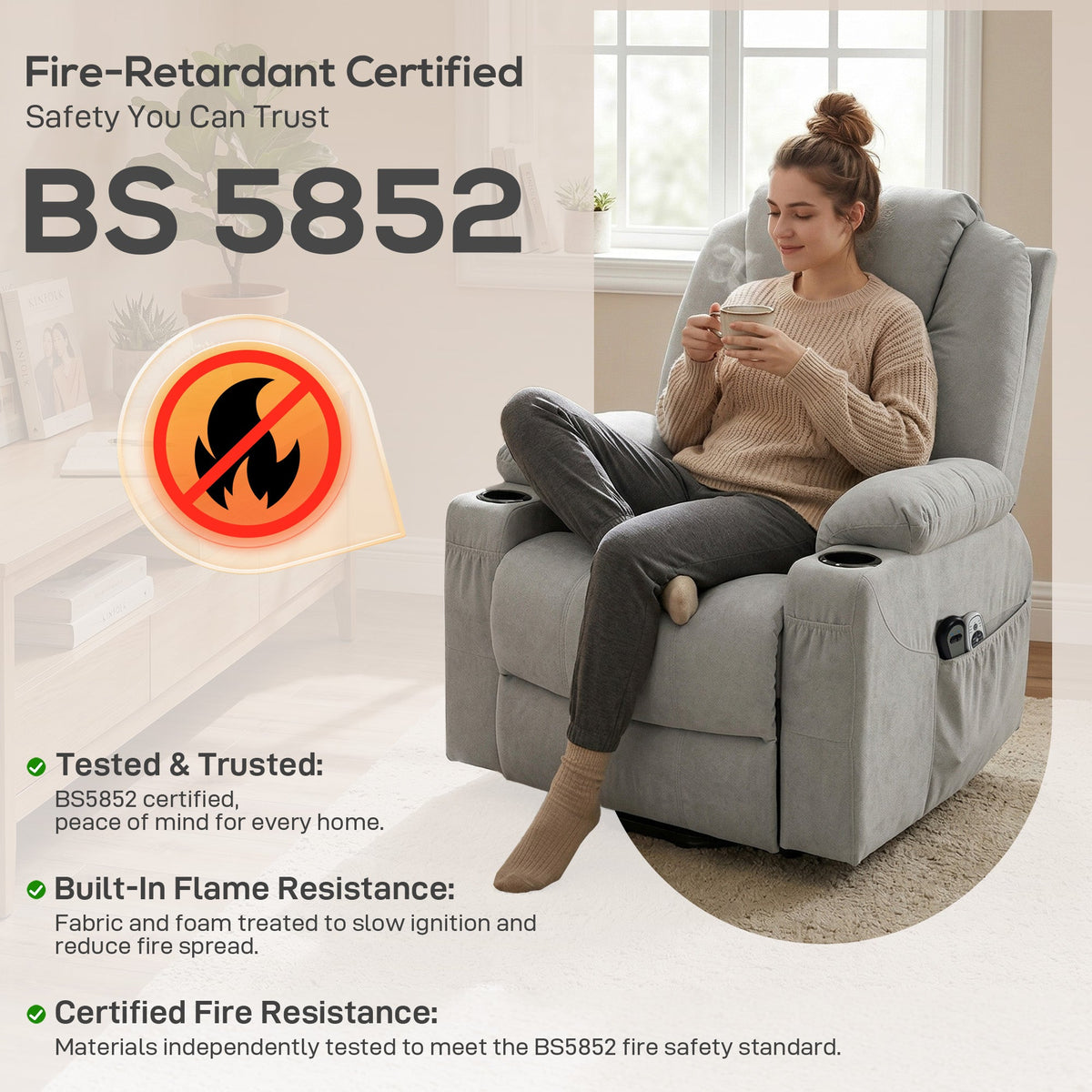 Ellesmere Power Lift Recliner in Pearl Grey