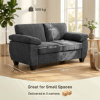 Marlow 2 Seater Chenille Sofa in Slate Grey