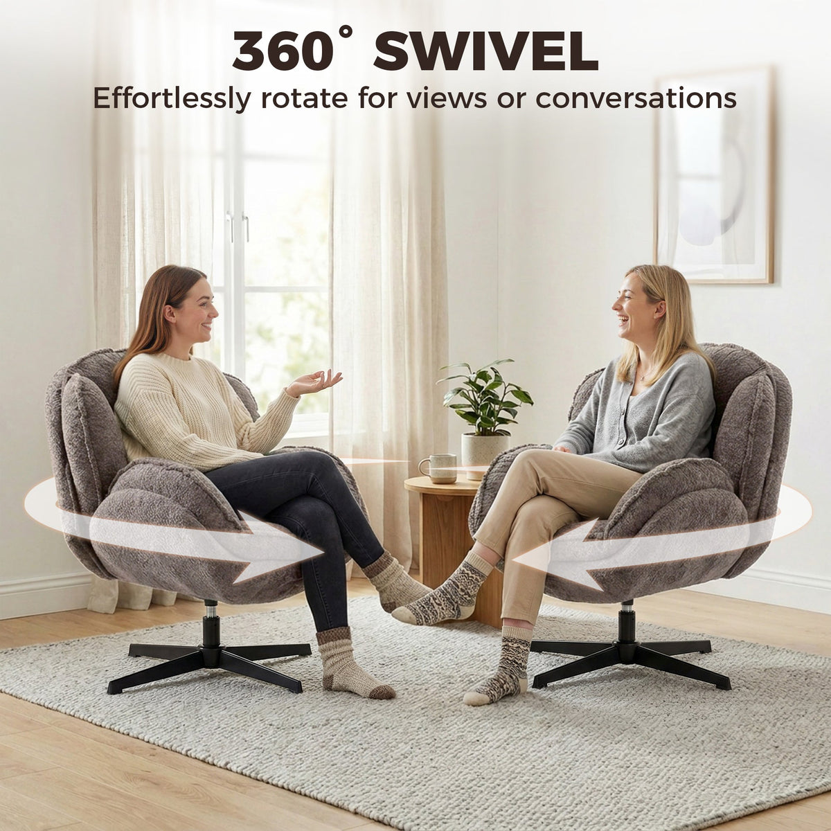 Clifton Velvet Swivel Wingback Chair in Dove Grey