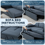 Hensley L-Shaped Corner Sofa Bed in Ink Blue