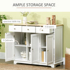 Kingsley Sideboard with Rubberwood Top in White
