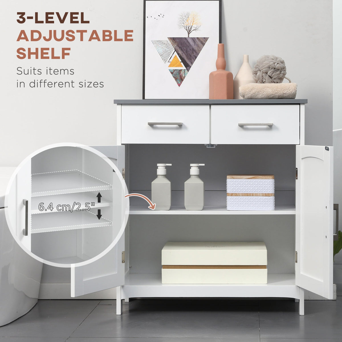 Tenby Freestanding Bathroom Cupboard in White