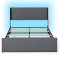 Aveline LED Velvet Bed Frame in Grey — King