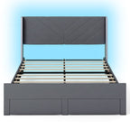 Aveline LED Velvet Bed Frame in Grey — King