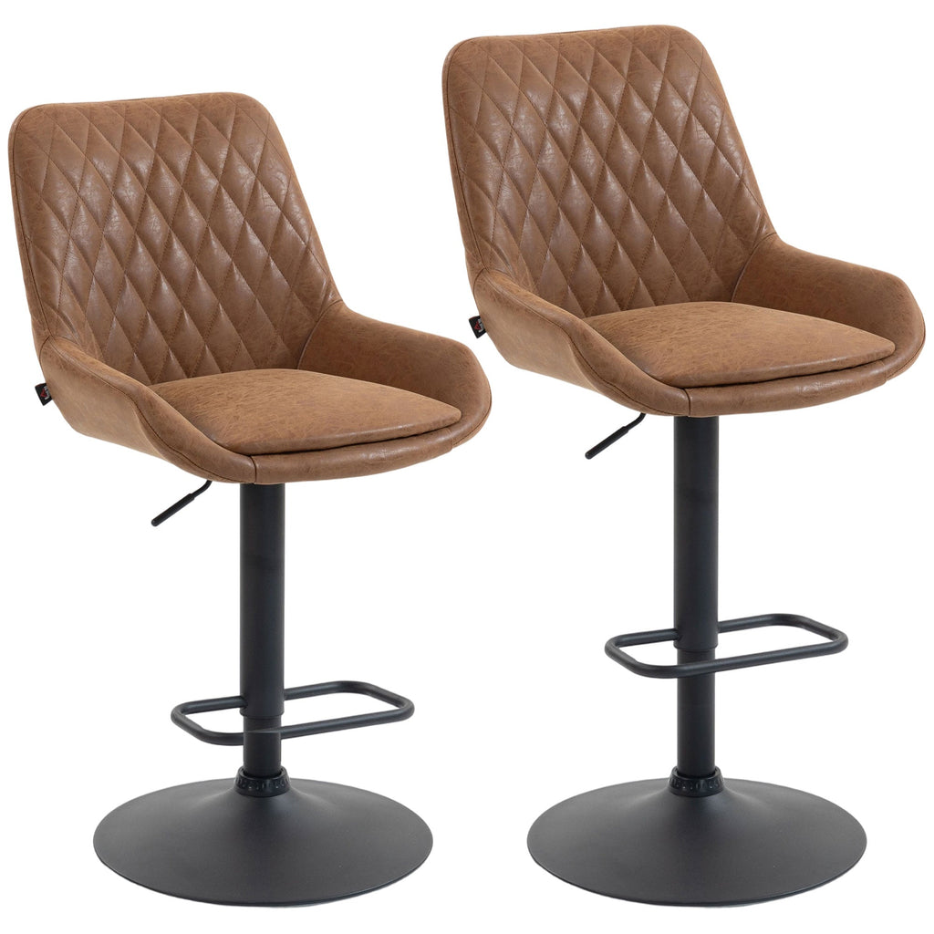 Sinclair Retro Bar Stools in Burnt Orange — Set of 2