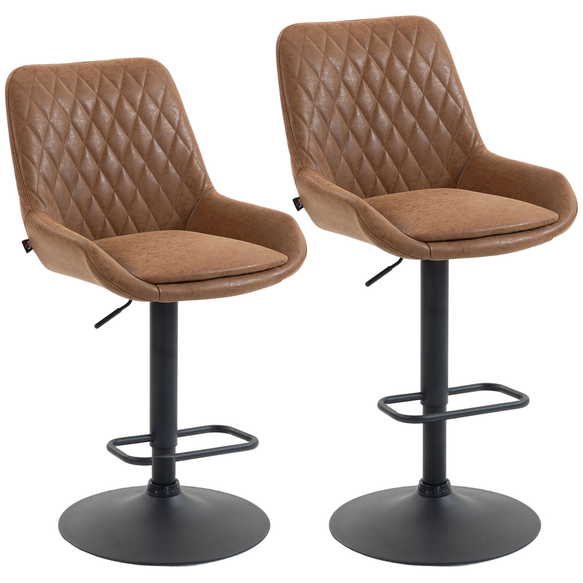 Sinclair Retro Bar Stools in Burnt Orange — Set of 2