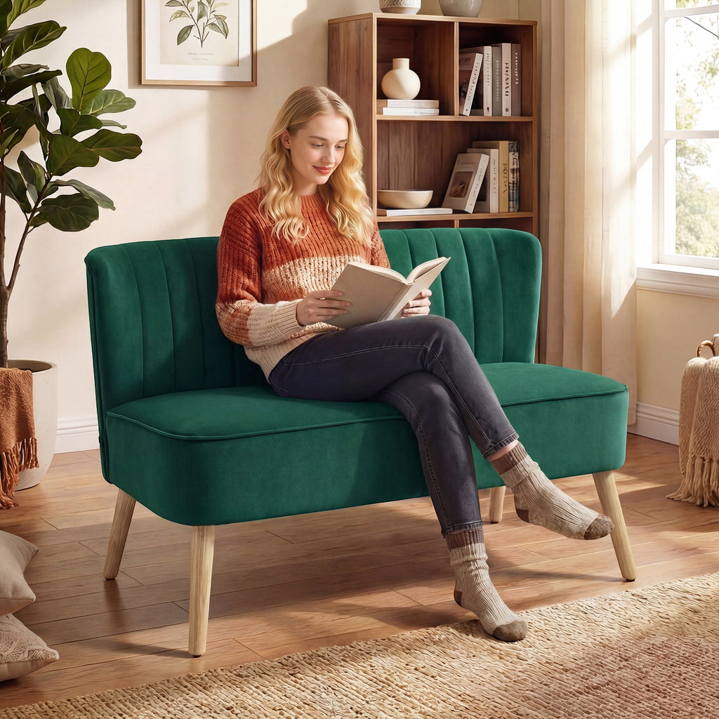 Wren Compact 2 Seater Sofa in Forest Green