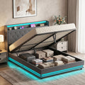 Halston LED Storage Bed Frame in Grey — King